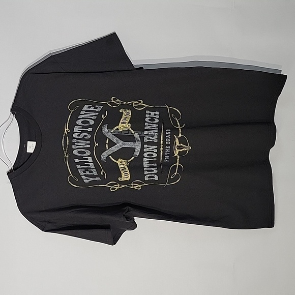 NWT Black Weathered Yellowstone Dutton Ranch T-Shirt, Size Large - Picture 1 of 5